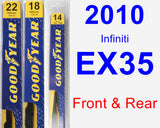 Front & Rear Wiper Blade Pack for 2010 Infiniti EX35 - Premium