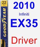 Driver Wiper Blade for 2010 Infiniti EX35 - Premium