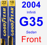 Front Wiper Blade Pack for 2004 Infiniti G35 - Premium