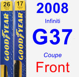Front Wiper Blade Pack for 2008 Infiniti G37 - Premium