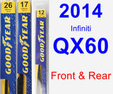 Front & Rear Wiper Blade Pack for 2014 Infiniti QX60 - Premium