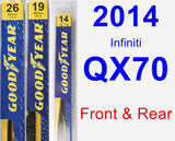 Front & Rear Wiper Blade Pack for 2014 Infiniti QX70 - Premium