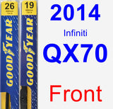 Front Wiper Blade Pack for 2014 Infiniti QX70 - Premium