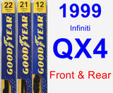 Front & Rear Wiper Blade Pack for 1999 Infiniti QX4 - Premium