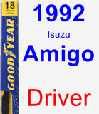 Driver Wiper Blade for 1992 Isuzu Amigo - Premium