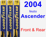 Front & Rear Wiper Blade Pack for 2004 Isuzu Ascender - Premium