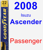 Passenger Wiper Blade for 2008 Isuzu Ascender - Premium