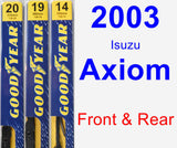 Front & Rear Wiper Blade Pack for 2003 Isuzu Axiom - Premium