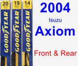 Front & Rear Wiper Blade Pack for 2004 Isuzu Axiom - Premium