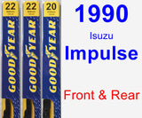 Front & Rear Wiper Blade Pack for 1990 Isuzu Impulse - Premium