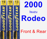 Front & Rear Wiper Blade Pack for 2000 Isuzu Rodeo - Premium