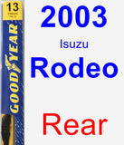 Rear Wiper Blade for 2003 Isuzu Rodeo - Premium