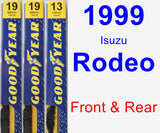 Front & Rear Wiper Blade Pack for 1999 Isuzu Rodeo - Premium