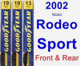 Front & Rear Wiper Blade Pack for 2002 Isuzu Rodeo Sport - Premium