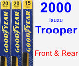 Front & Rear Wiper Blade Pack for 2000 Isuzu Trooper - Premium