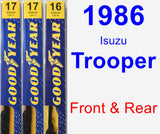 Front & Rear Wiper Blade Pack for 1986 Isuzu Trooper - Premium