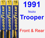 Front & Rear Wiper Blade Pack for 1991 Isuzu Trooper - Premium