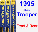 Front & Rear Wiper Blade Pack for 1995 Isuzu Trooper - Premium