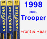 Front & Rear Wiper Blade Pack for 1998 Isuzu Trooper - Premium