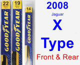 Front & Rear Wiper Blade Pack for 2008 Jaguar X-Type - Premium