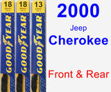 Front & Rear Wiper Blade Pack for 2000 Jeep Cherokee - Premium