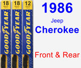 Front & Rear Wiper Blade Pack for 1986 Jeep Cherokee - Premium