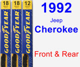 Front & Rear Wiper Blade Pack for 1992 Jeep Cherokee - Premium