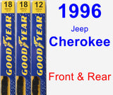 Front & Rear Wiper Blade Pack for 1996 Jeep Cherokee - Premium