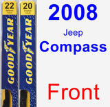 Front Wiper Blade Pack for 2008 Jeep Compass - Premium