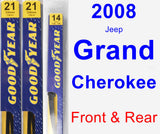 Front & Rear Wiper Blade Pack for 2008 Jeep Grand Cherokee - Premium