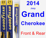 Front & Rear Wiper Blade Pack for 2014 Jeep Grand Cherokee - Premium