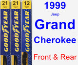 Front & Rear Wiper Blade Pack for 1999 Jeep Grand Cherokee - Premium