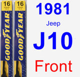 Front Wiper Blade Pack for 1981 Jeep J10 - Premium