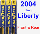 Front & Rear Wiper Blade Pack for 2004 Jeep Liberty - Premium