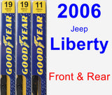 Front & Rear Wiper Blade Pack for 2006 Jeep Liberty - Premium