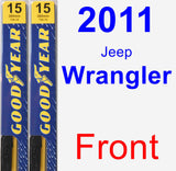 Front Wiper Blade Pack for 2011 Jeep Wrangler - Premium