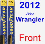 Front Wiper Blade Pack for 2012 Jeep Wrangler - Premium
