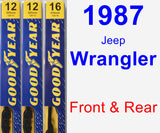 Front & Rear Wiper Blade Pack for 1987 Jeep Wrangler - Premium