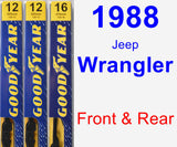 Front & Rear Wiper Blade Pack for 1988 Jeep Wrangler - Premium
