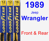 Front & Rear Wiper Blade Pack for 1989 Jeep Wrangler - Premium
