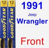 Front Wiper Blade Pack for 1991 Jeep Wrangler - Premium