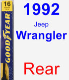 Rear Wiper Blade for 1992 Jeep Wrangler - Premium