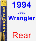 Rear Wiper Blade for 1994 Jeep Wrangler - Premium