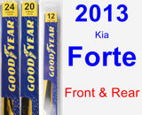 Front & Rear Wiper Blade Pack for 2013 Kia Forte - Premium
