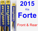 Front & Rear Wiper Blade Pack for 2015 Kia Forte - Premium