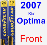 Front Wiper Blade Pack for 2007 Kia Optima - Premium