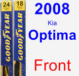 Front Wiper Blade Pack for 2008 Kia Optima - Premium