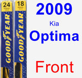 Front Wiper Blade Pack for 2009 Kia Optima - Premium