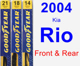 Front & Rear Wiper Blade Pack for 2004 Kia Rio - Premium