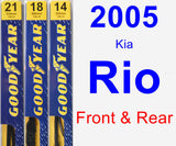 Front & Rear Wiper Blade Pack for 2005 Kia Rio - Premium